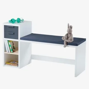 Banc De Lecture + Rangement LIGNE REGLISSE Blanc/gris Foncé – Vertbaudet 9