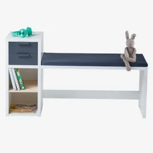 Banc De Lecture + Rangement LIGNE REGLISSE Blanc/gris Foncé – Vertbaudet 13