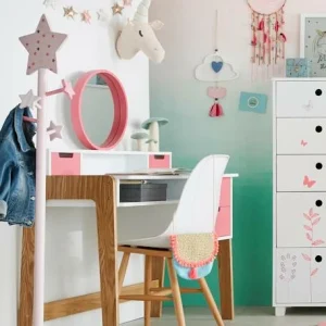 Bureau-coiffeuse Enfant COLORS BLOCS Blanc/rose/bois – Vertbaudet 14