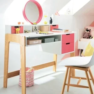 Bureau-coiffeuse Enfant COLORS BLOCS Blanc/rose/bois – Vertbaudet 16