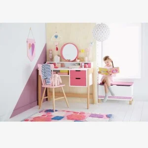 Bureau-coiffeuse Enfant COLORS BLOCS Blanc/rose/bois – Vertbaudet 18