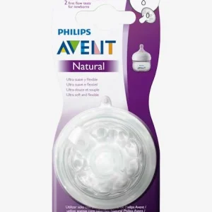 Lot De 2 Tétines Philips AVENT Natural, 5 Débits Transparent – Philips Avent 12