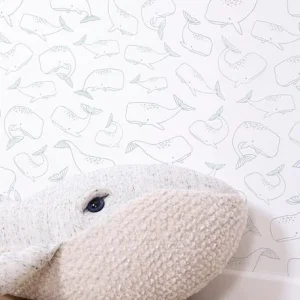 Papier Peint Intissé LILIPINSO – Motif Baleines Bleu – Lilipinso 7
