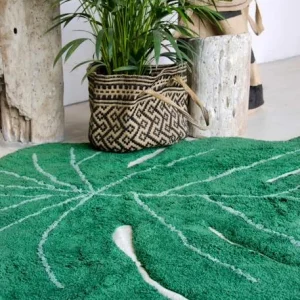 Tapis Coton Lavable Feuille Monstera LORENA CANALS Vert – Lorena Canals 12